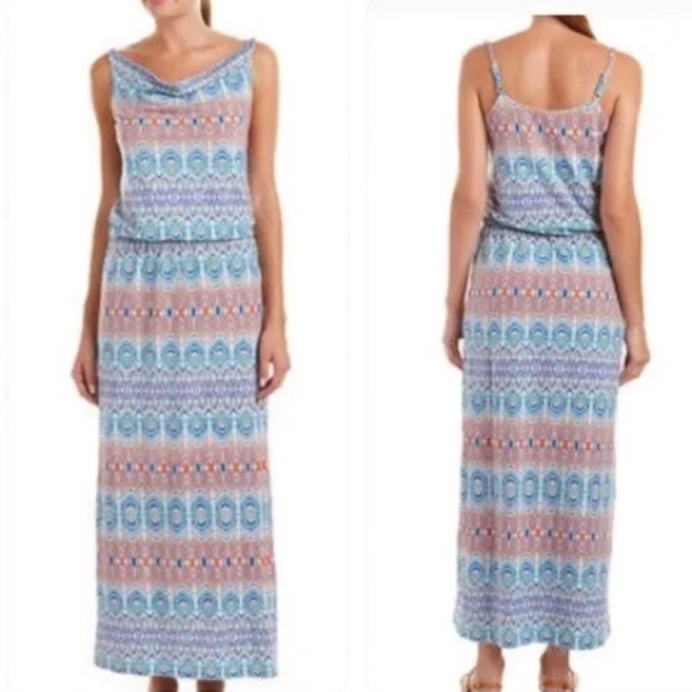 Cabi Women S Multi Ikat Aztec Print Sleeveless In The Sun Maxi Dress Style 317
